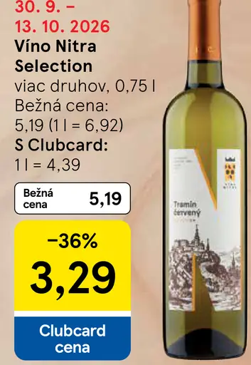Vino Nitra Selection víno