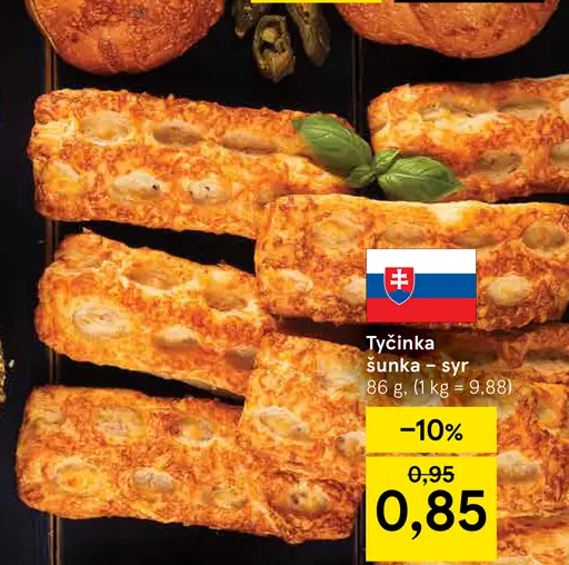 Jantár tyčinka šunka – syr