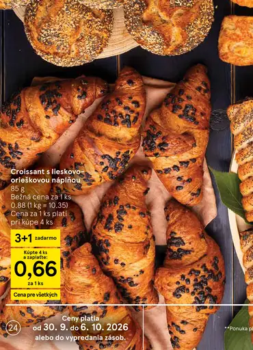 Croissant s lieskovo-orieškovou náplňou