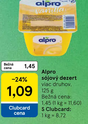Alpro sójový dezert rôzne druhy