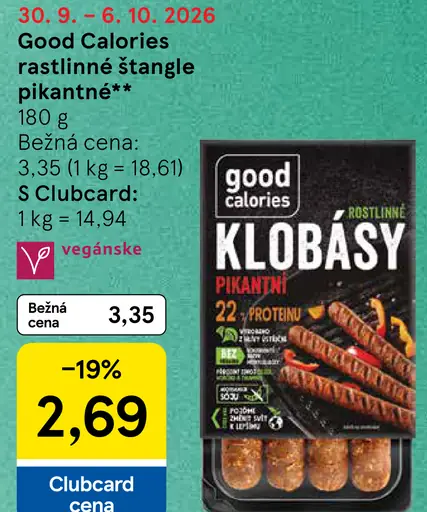 Good Calories rastlinné štrang­le pikantné