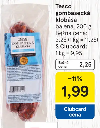 Tesco gombasecká klobása