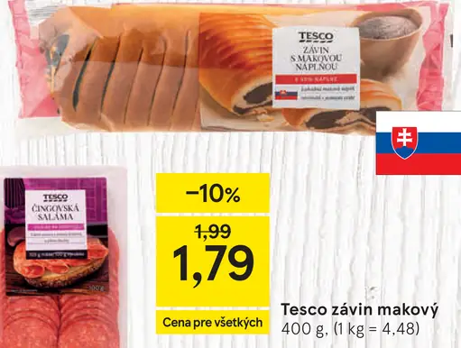 Tesco závin makový