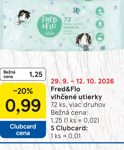 Fred&Flo vlhčené utierky