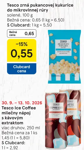 Tesco zrná pukancovej kukurice do mikrovlnnej rúry
