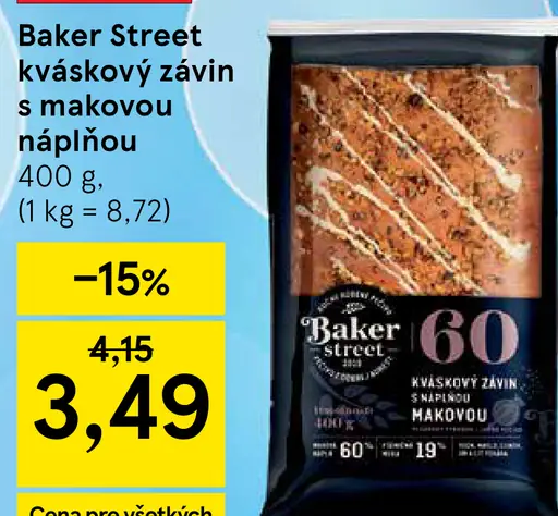 Baker Street Kváskový závin s náplňou makovou