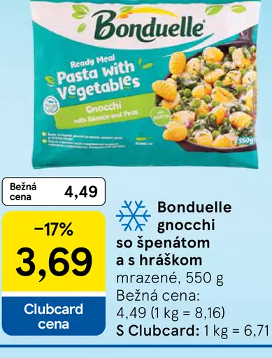 Bonduelle Gnocchi so špenátom a hráškom
