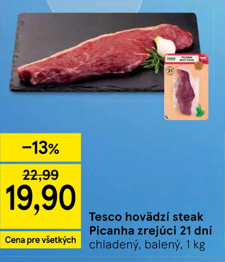 Tesco hovädzí steak Picanha zrejúci 21 dní