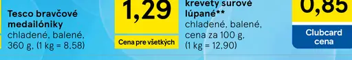Tesco bravčové medailóniky zo stehna