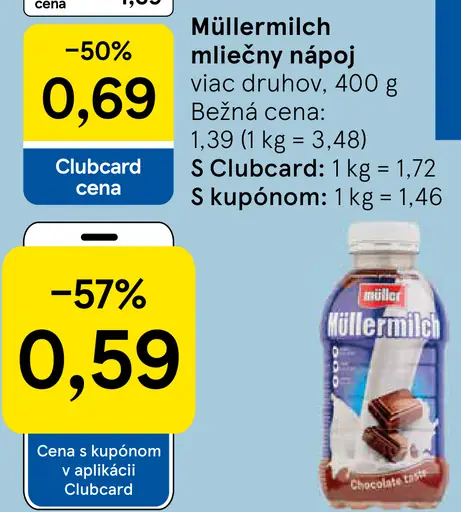 Müllermilch Mliečny nápoj rôzne druhy