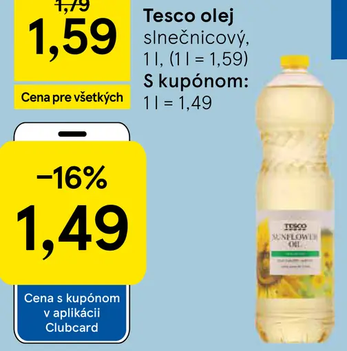 Tesco olej slnečnicový