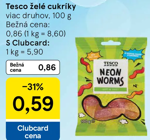 Tesco želé cukríky