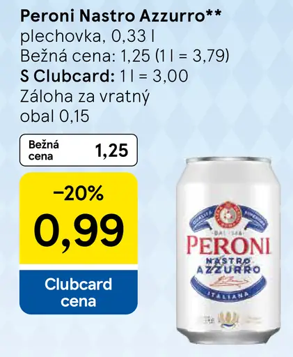Peroni Nastro Azzurro plechovka
