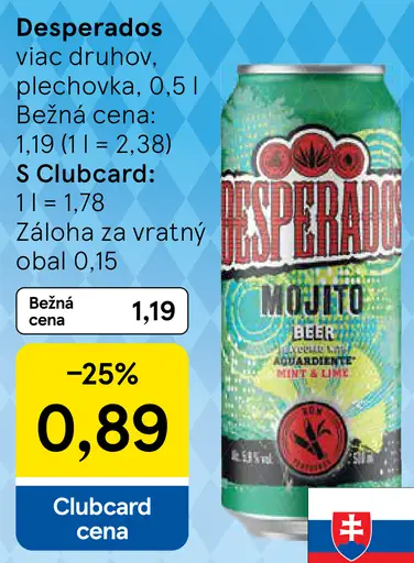 Desperados pivo plechovka