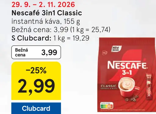 Nescafé 3in1 Classic instantná káva
