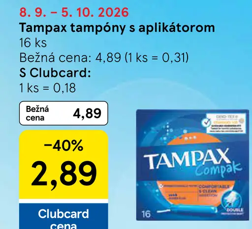Tampax tampóny s aplikátorom