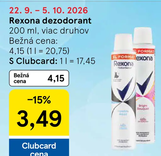 Rexona dezodorant, rôzne druhy