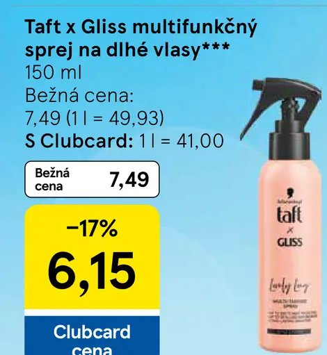 Taft x Gliss multifunkčný sprej na dlhé vlasy