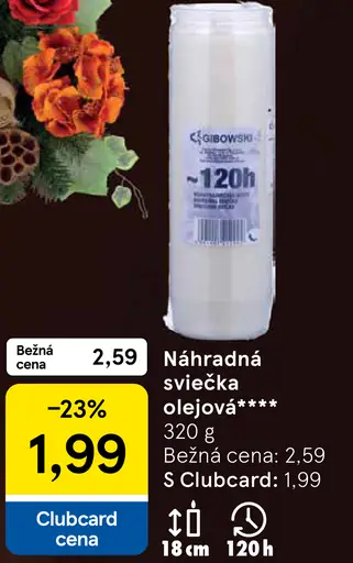 Náhradná sviečka olejová