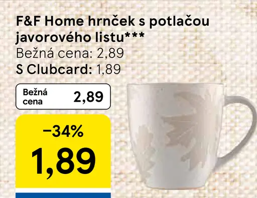 F&F Home hrnček s potlačou javorového listu