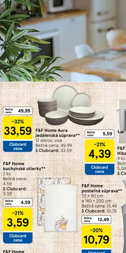 F&F Home Aura jedálenská súprava, sivá