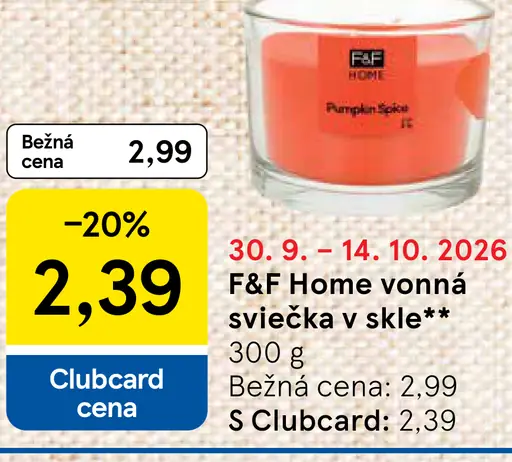 F&F Home vonná sviečka v skle, Pumpkin Spice