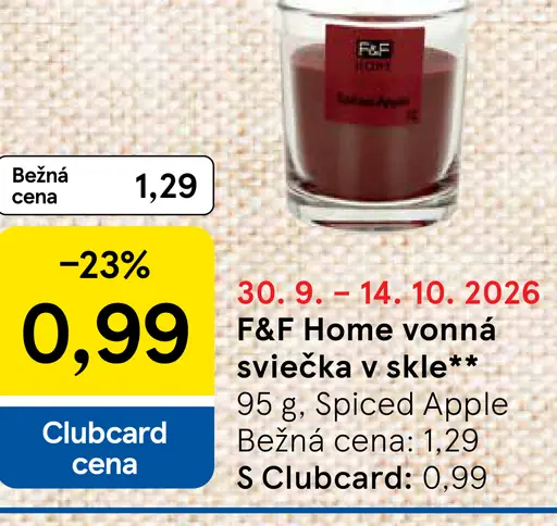 F&F Home vonná sviečka v skle, Spiced Apple