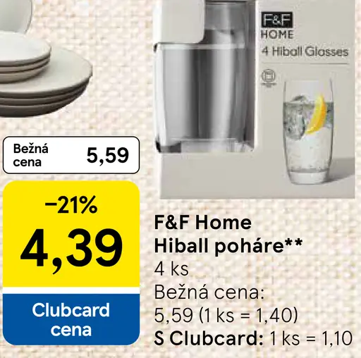 F&F Home Hiball poháre