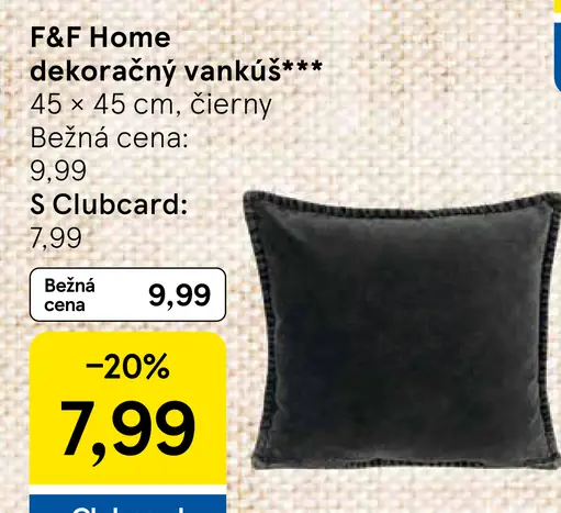 F&F Home dekoratívny vankúš, čierny