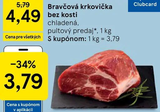 Bravčová krkovička bez kosti chladená