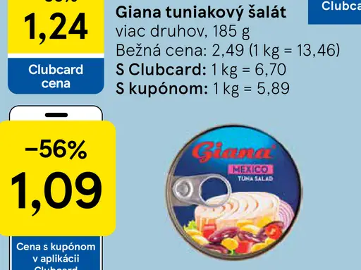 Tuniakový šalát, viac druhov