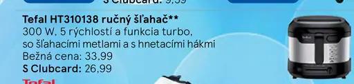 Tefal HT310138 ručný šľahač so šľahacími metlami a hnetacími nákmi