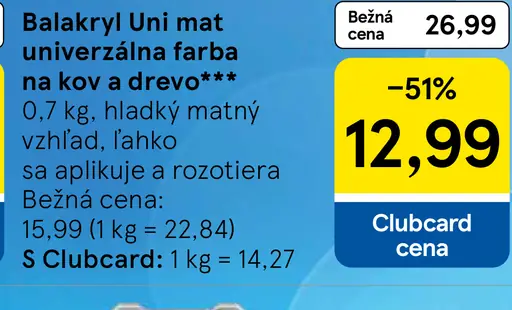 Balakryl Uni mat univerzálna farba na kov a drevo
