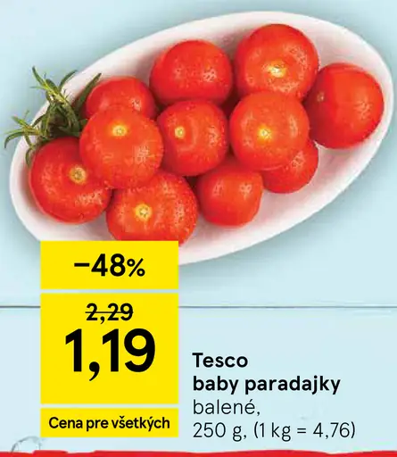 Tesco Baby paradajky podlhovasté