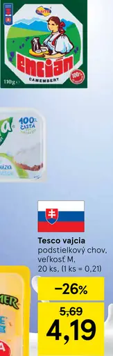 Tesco vajcia z podstielkového chovu, veľkosť M