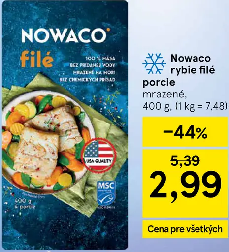 Nowaco rybie filé porcie mrazené