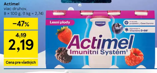 Actimel viac druhov