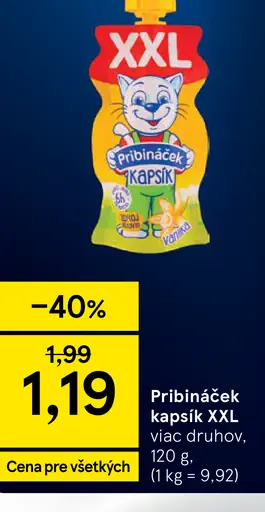 Pribináček Kapsík XXL, viac druhov