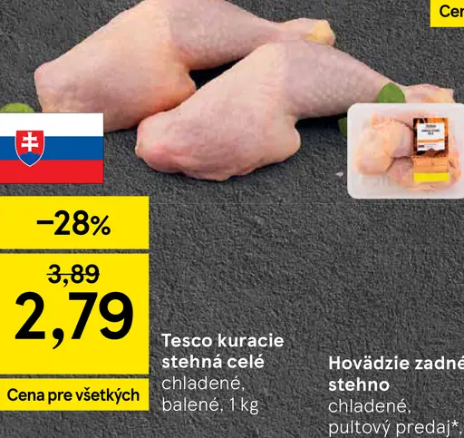 Tesco kuracie stehná celé