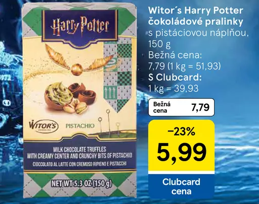 Witor’s Harry Potter čokoládové pralinky s pistáciovou náplňou