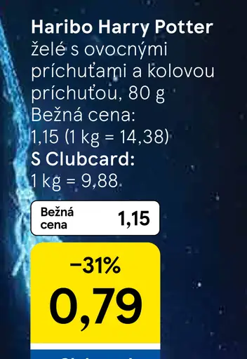 Haribo Harry Potter želé s ovocnými príchuťami a kolovou príchuťou
