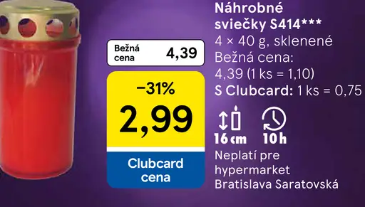 Náhrobné sviečky S414