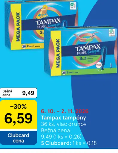 Tampax tampóny, rôzne druhy
