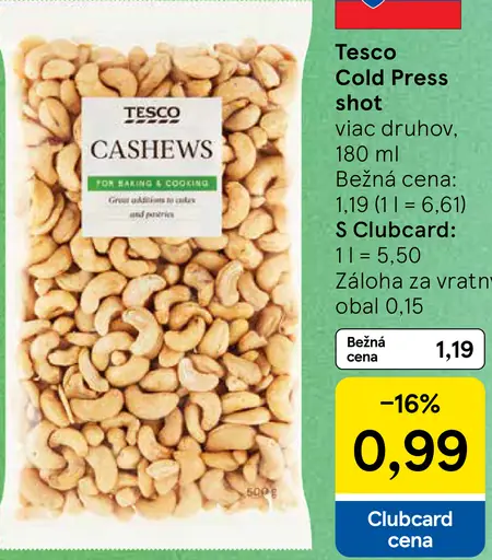 Tesco kešu jadrá