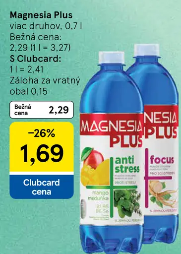 Magnesia Plus funkčný nápoj, viac druhov