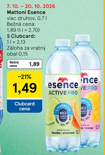 Mattoni Essence funkčný nápoj, viac druhov