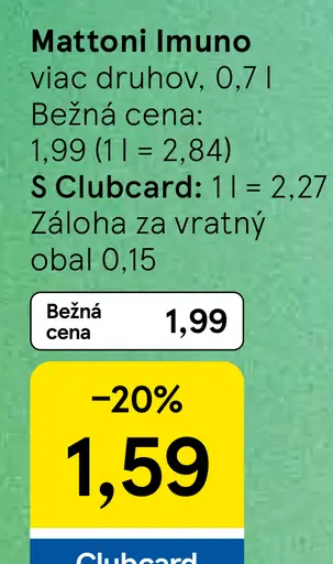 Mattoni Imuno funkčný nápoj, viac druhov