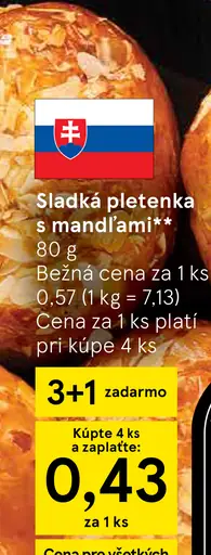 Sladká pletenka s mandľami