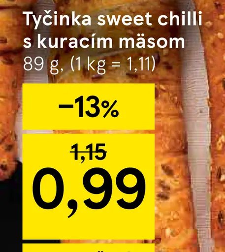 Tyčinka sweet chilli s kuracím mäsom