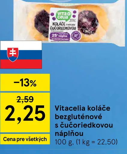 Vitacelia koláče bezgluténové s čučoriedkovou náplňou